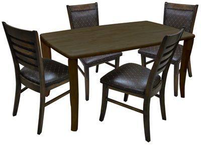 Dinette with Rectangle Table Ladder Back Side Chairs