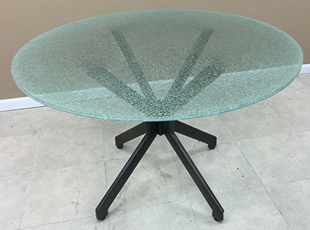 Alan Metal Crackle Glass Round Table