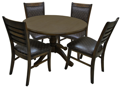 Dinette with Round Table Ladder Back Side Chairs