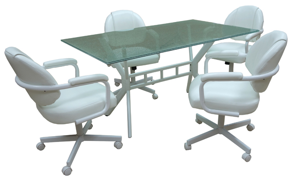M-70 Caster Chairs 36x60 Crackle Table