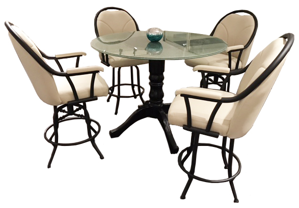 m80 Stools 42inch Crackle Glass Table