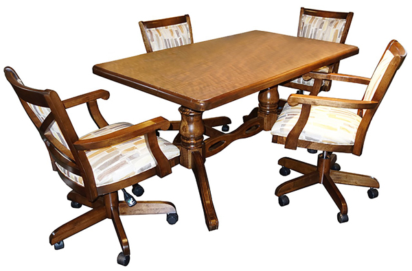 Mango Caster Chairs 36x60 Wood Table