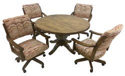 Casa Caster Chairs 48 Wood Table