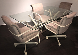 M-60 Caster Chairs 36x60 Glass Table