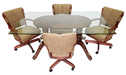 Classic Caster Chairs 42 x 72 Glass Table