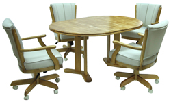 Classic Caster Chairs 42x42x60 Solid Wood Table