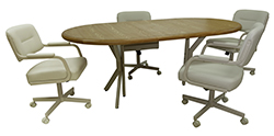 M-110 Caster Chairs 42x60x78 Wood Table