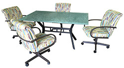 M-60 Caster Chairs 36x60 Glass Table
