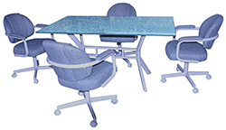 M-70 Caster Chairs 36x60 Glass Table