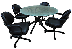 M-70 Caster Chairs 48 Glass Table