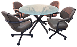 M-70 Caster Chairs 42 Crackle Table